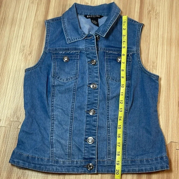 Baccini Denim Button Down Vest Women's Size Petite Medium - Picture 4 of 6